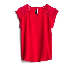 NWT • STITCHFIX RED DETAIL LACE BLOUSE